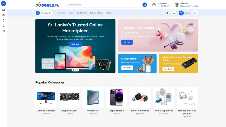 E-commerce website developed for Hari Deals online store