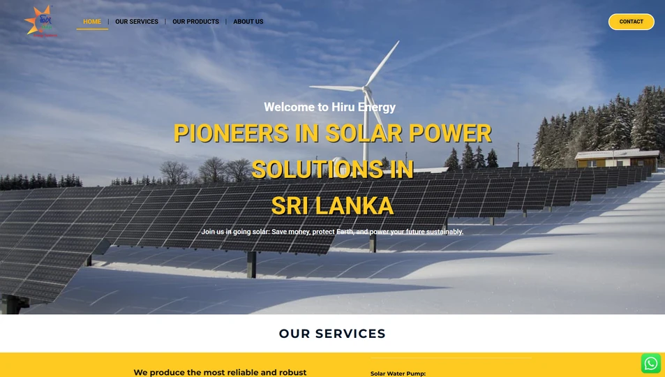 Energy sector website developed for Hiru Energy company