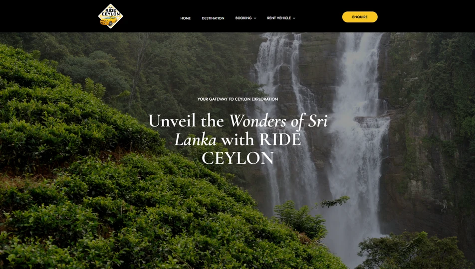 Vehicle rental website developed for Ride Ceylon rentals